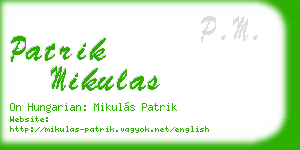 patrik mikulas business card