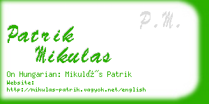 patrik mikulas business card